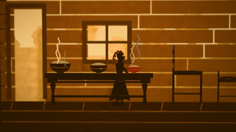 Goldilocks and the Three Bears, illustrated as a paper-cut lightbox