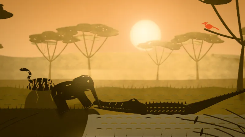 The Elephant’s Child, illustrated as a paper-cut lightbox