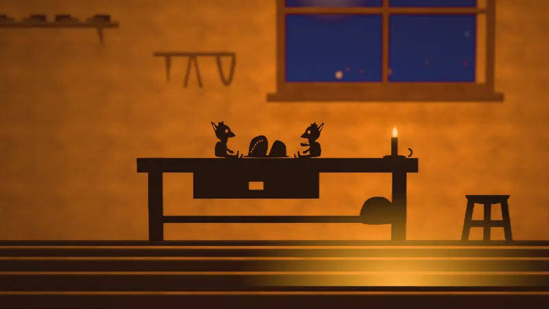 The Elves and the Shoemaker, illustrated as a paper-cut lightbox