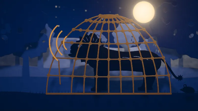 The Lion and the Mouse, illustrated as a paper-cut lightbox